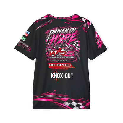 Racing Jersey — "Driven By Hope" Pink Checkered Motorsports Tee