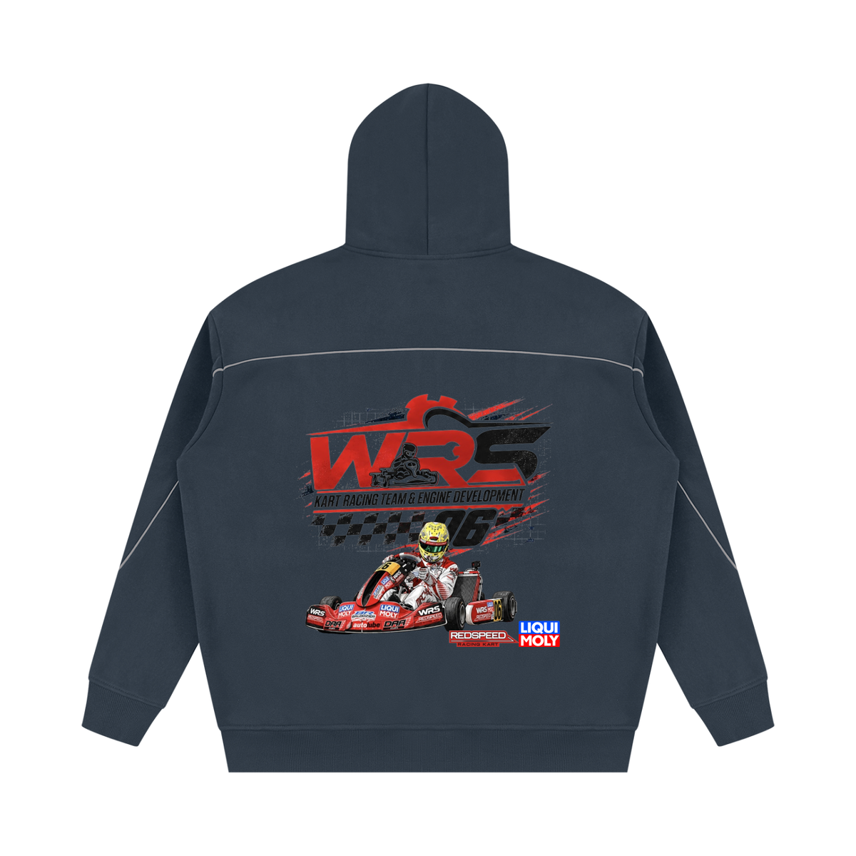 Unisex Oversized Piping Fleece Hoodie