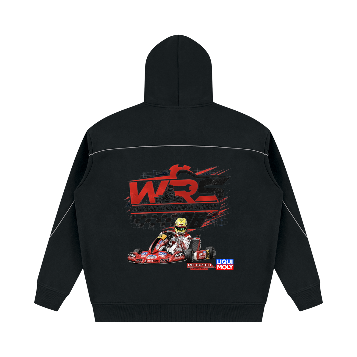 Unisex Oversized Piping Fleece Hoodie